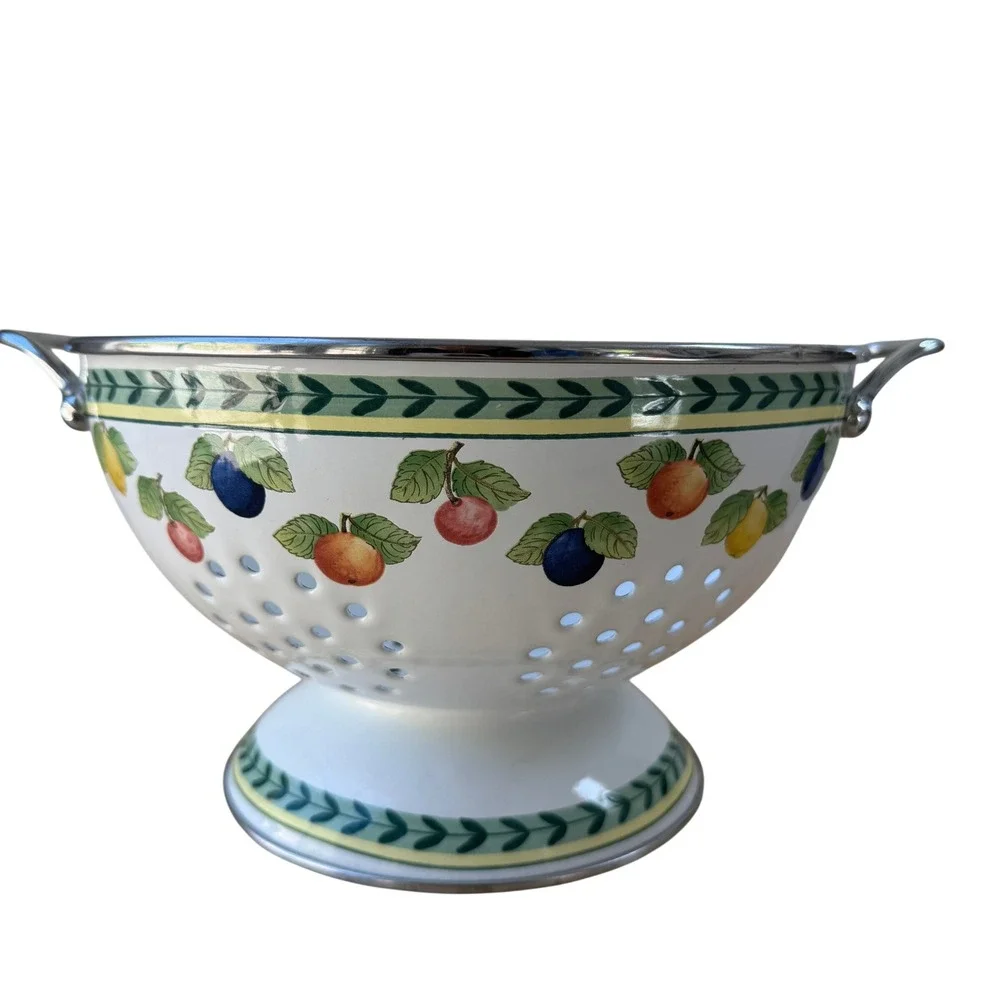 Villeroy & Boch Enamel Colander French Garden Fleurence Fruit Pattern